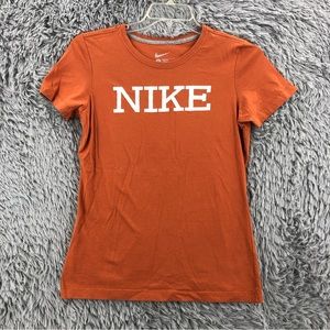 Nike Tshirt Womens Large Slim Fit Brown Spellout Shirt